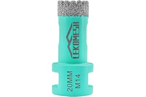 Diamond Tile Core Drill Bit - 20mm Tile Hole Saw Cutter for Porcelain Ceramic Granite Marble Stone, LEKOMESH, M14 Thread