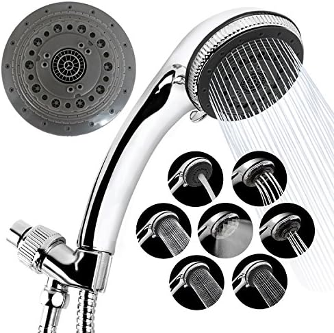 MIBOW High Pressure Handheld Shower Head with Powerful Shower 7 Spray against Low Pressure Water Supply Pipeline,Detachable Hand Held Showerhead Best for Massage,Rainfall, Spa-Easy Installation