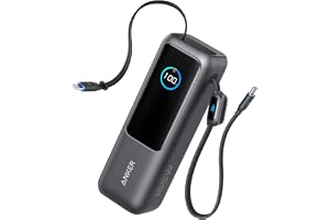 Anker Power Bank, 25,000mAh 165W Ultra-Fast Portable Charger for Dual Laptops, Fast Charging Battery Pack with Built-In and Retractable Cables, For iPhone 17/16 Series, Samsung, and More