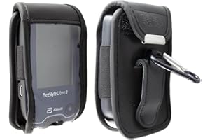 caseroxx Skórzane etui z klipsem do paska do Freestyle Libre 1/2 / Insulinx / 14 Day wykonane z prawdziwej skóry, pokrowiec na telefon komórkowy w kolorze czarnym