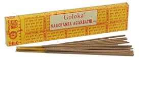 RUSHANT Goloka NagChampa Räucherstäbchen, 16 g x 4 Packungen, für Meditation, Yoga, Heilung, Aromatherapie, Entspannung, Spiritualität