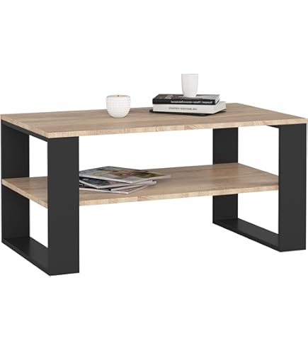 Akord-salontafel Nox-eiken Artisan/zwart-92x53x45