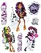 Produktbild 7 tlg. Set 3-D ! Wandtattoo / Fensterbild - Monster High - Folie selbstklebend - beschichtet und wasserabweisend - Wandsticker Sticker Aufkleber - wasserfest z.B. für Bad / Badezimmer - Frankie Stein Clawdeen Wolf Gothik