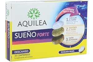 AQUILEA Sueño Forte - Comprimidos Tricapa para Conciliar y Mantener un Sueño Reparador 30 Comprimidos | Melatonina