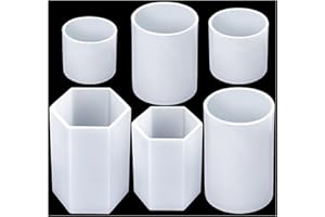 LZMDISU 6PCS Candle Molds for Candle Making, Cylinder Hexagon Silicone Candle Molds for Wax Making Candle, DIY Craft, Handmade Soap