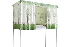 LA HUATE LA HAUTE Polyester Bed Canopy Single Sleeper Bunk Bed Curtain Student Dormitory Blackout Cloth Mosquito Nets Bedding Tent