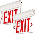Red LED Emergency Light Exit Sign with Battery Backup, UL Listed, AC120V/277V, Single/Double Face, Ceiling/Side/Back Mount Sign Light, for Hotels, Restaurants, Hospitals, Pack of 2
