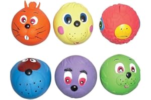 SATOHA Lot de 6 balles de tennis couinantes en latex pour chien/chiot