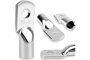 DAWENUR 4x Rohrkabelschuhe 70mm²M8 Ohne Sichtloch Kabelschuhe Verdicktes Kupfer Unisolierte Kabelschuh für Boot Jacht Auto LKW Solaranlage