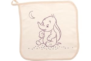 Disney – Lot 4 Débarbouillettes Bébé Dumbo – Lingettes Ultra Douces Lavables – Nettoyage Doux, Sûr Pour Peau Délicate – Serviettes Multi-Usages – Lavable En Machine À 40° - Produit Officiel Disney