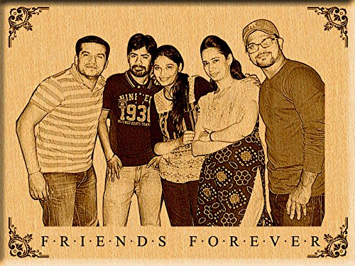 Incredible Gifts India Personalized Gifts Friendship Day - Engraved Photo On Wood (12 X 9)