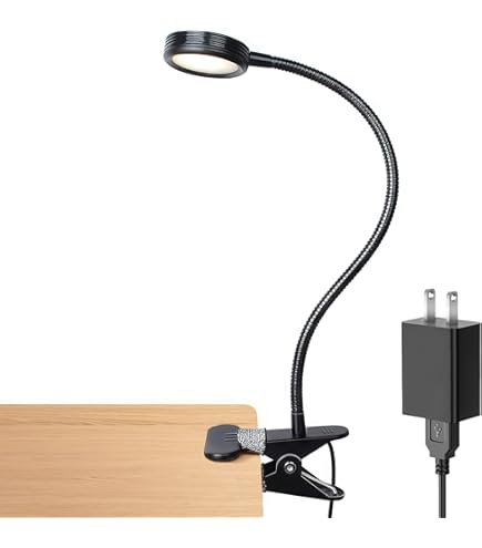 Lampe De Lecture à Clip Tiiyee Pour Pupitre - LED 8 Perles, Flexible 360°, USB/piles AAA - Protection Des Yeux, Col De Cygne