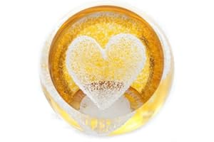 CAITHNESS GLASS Gold Heart Paperweight
