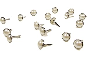 SYNTEGO Attaches parisiennes pour bricolage et attaches parisiennes scrapbooking Perles Rondes 8 mm ivoire clair x Lot d'environ 100 (BR1)