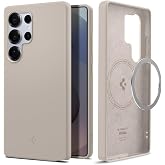 Spigen Galaxy S25 Ultra ile Uyumlu Magnet Kılıf Silicone Fit Mag Fit Kaymaz Silikon Bej Kapak - ACS09165 (Spigen TR Garantili