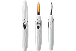 EYECURL Heated Eyelash Curler, S600 Heated Lash Curler, Accurate Temperature Control, Electric Eyelash Curler, Heated Curlers - Intelligent Power Off, Natural Makeup (Bright White/Silver, S600-148 mm)