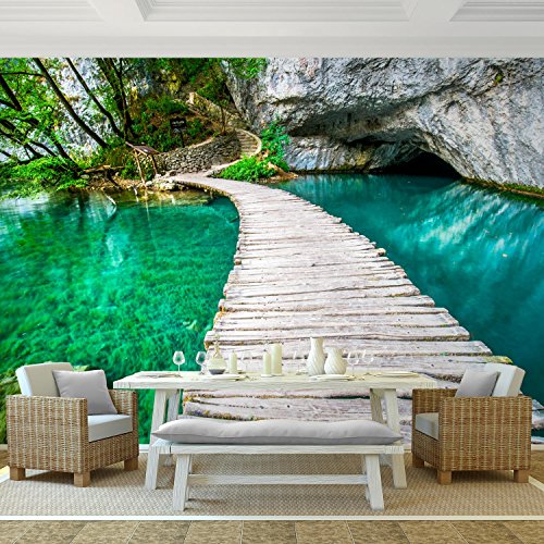 Fototapete Brücke 352 x 250 cm – Vliestapete – Wandtapete – Vlies Phototapete – Wand – Wandbilder XXL – !!! 100% MADE IN GERMANY !!! Runa Tapete 9009011a - 2