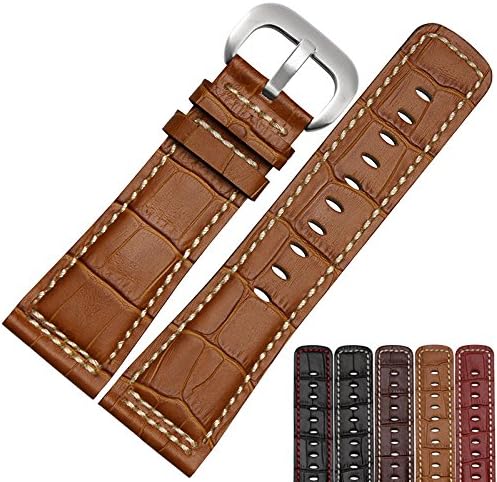 NESUN Calfskin Leather Watch Band Suitable For Men's Seven Friday Watch (28, GoldBrown)