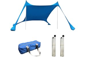 Zceplem Tenda Da Spiaggia, Tenda Da Spiaggia Antivento, Ombrellone Portatile Con 2 Pali In Alluminio, 1 Borsa Per Il Trasporto, Perfetta Per La Spiaggia, Il Campeggio, La Pesca (210x150x170cm)