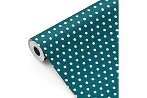 Bobina papel de regalo, rollo grande 62cm x 100m •LUNARES TURQUESA • Ideal para: Tiendas Negocios Comercios Envolver regalos Cumpleaños Baby Shower Bodas Decoración [FP Fiesta Paper]