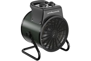 GARDENING NATURALLY Electric Greenhouse Heater With Thermostat And Fan – Premium - Adjustable 2800W Small Greenhouse Heater For Frost Protection And Air Circulation – For Plants, Flowers And Seedlings Up To 28m²