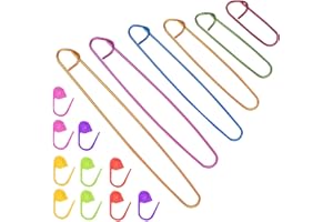 LAMXD 6 pièces Ensemble de Support de Point, Arrête Mailles,Tailles en Aluminium colorées, Ensemble de Support de Point au Crochet, marqueurs d'aiguille à Tricoter, épingles de sûreté Bricolage