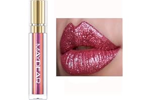 Maydear Chamäleon-Lippenstift, langlebiger, wasserfester, farbenfroher Diamant-Schimmer-Lipgloss für Damen-Mädchen-Make-up-Set