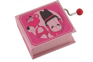 LUTÈCE CRÉATIONS Carillon/scatola musicale a manovella di cartone illustrato a forma di libro con meccanismo musicale 18 note - La pantera-Rosa - Tema principale (Henri Mancini)