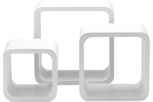 King Collection King Home M1106014/B Set 3 Pezzi Mensola Quadra Stondata, Bianco