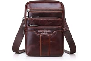 Xieben Vintage Leather Shoulder Messenger Bag for Men Travel Business Crossbody Pack Wallet Satchel Sling Chest Bags