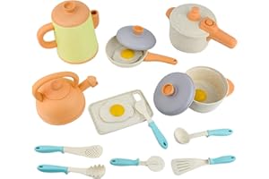 Coriver Zubehör Kinderküche,15-teiliges Kinderküche Zubehör Geschirr mit Topfset und Koch Geschirr, Topfset für Rollenspiele, Kinderspielzeug Spielküche für 3+ Jahren Mädchen Jungen