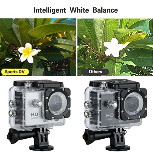 DV Videogerät Sportkamera mit Zubehör HD 1080p Wifi Helmkamera Wasserdicht für Motorrad Skifahren 12.0MP mit 1,5 „Zoll LCD-Display Nachtsichtfunktion Weitwinkel 170° Anti-Schütteln Silber - 8