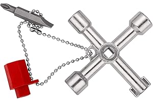 LONSVTTU Universalschlüssel mit 4 Profile Schaltschrankschlüssel für gängige Schränke und Absperrsysteme Dreikantschlüssel Vierkantschlüssel Schaltschrankschlüssel Vierkant Dreikant Bauschlüssel