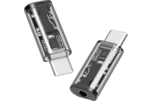 Seminer Adapter audio USB C na 3,5 mm (2 sztuki), USB typu C na gniazdo Aux, gniazdo słuchawkowe, wejście słuchawkowe DAC-USB C, adapter do słuchawek iPhone 15, iPad Pro, Galaxy