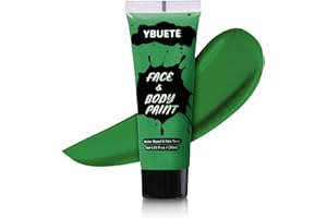 YBUETE Green Face Body Paint, Professional Paint for Halloween Cosplay Costume Party, Full-Coverage Multi-Colour Cream Makeup Blendable Body Painting for Adults Halloween Cosplay SFX Makeup Paint