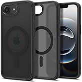 Spigen iPhone 17e / 16e ile Uyumlu MagSafe Kılıf Ultra Hybrid Mag Fit Frost Sararmaya Dayanıklı Mat Siyah Şeffaf Kapak - ACS0