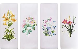 METROX Nawilżacz powietrza 4-częściowy zestaw z ceramiki kwiaty łąki biały do mocowania na kaloryferze, ogrzewanie, parownik wody, dyfuzor a1663