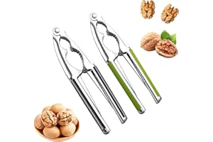 ZEHAN ZITONG 2PCS Schiaccianoci in Metallo,Schiaccianoci Acciaio Inox, Schiaccianoci,Schiaccianoci Clip con Manico in Silicone,Cracker Sheller,per Noci, Noci Pecan, Mandorle, Pistacchi,Frutti di Mare