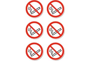 HAVATI Rauchen verboten, Verbotszeichen: P002 - DIN EN ISO 7010 / ASR A1.3 - Aufkleber: Ø 5 cm, 6 Stück