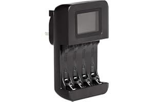 Amazon Basics Intelligent Digital Battery Charger for 4 AA, AAA, Black