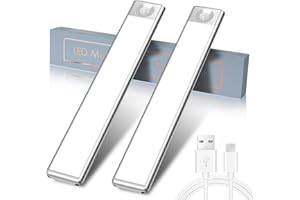 HAOTAO 25CM Sensor Cupboard Lights | Under Cabinet Light | 3-Color Dimmable Battery Light | 72 LED | 2000mAh | Under Cupboard Light for Closet Wardrobe Stairs Kitchen -2 Pack Whtie/Warm White/Cold White