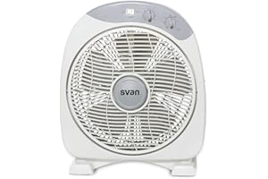 Svan Ventilador de Suelo Gris 12", 35 W, SVS351200. Temporizador de 60 min, 5 Aspas, Control Manual