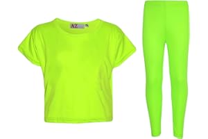 A2Z 4 Kids® Girls Top Kids Plain Color Stylish Crop Top & Fashion Legging Set New Age 5 6 7 8 9 10 11 12 13 Years