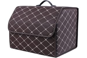 AVIRAA Sacs pour Coffre De Voiture Cuir Rangements pour Coffre pour Mercedes Benz R SLC SLK SL S Class V Class Boîte Rangement Voiture Pliante Accessoires Auto, Coffee L