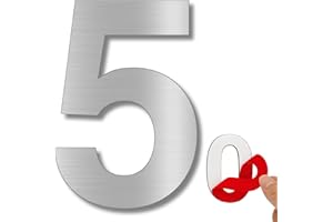 LEIASA | Numero Adesivo - 100 mm - Acciaio Inossidabile 304 - Nº 5 - Numero Hotel - Numerazione Appartamenti Porte - Numero Civico - Esterno e Interno - Grigio 5 (5, 100mm)