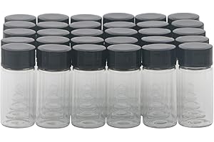 Rowiz Transparente Flüssigprobe, 5 ml, Medizinglasflasche mit schwarzem Schraubverschluss, 30 Stück