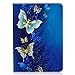 Produktbild LuckyW Samsung Tab S3 9.7 Hülle, PU Leder Hülle für Samsung Galaxy Tab S3 9.7 Zoll SM-T825 Ledertasche Brieftasche Flip Kuntsleder im Bookstyle Handyhülle Folio Klapphülle - Schöner Schmetterling