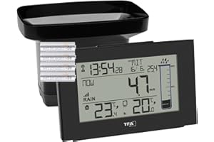 TFA Dostmann 47.3006 Splash Digital Radio Rain Gauge (Black with Batteries)