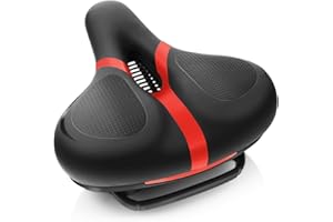 Rarapop Bicycle Seat Replacement, Bike Seat for Men and Women, Comfort Wide Bike Saddle Memory Foam Padded Soft Bike Seat Cushion Compatible with Peloton, Mountain, City Bikes, Exercise Bikes