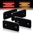 Gempro 4Pcs Amber/Red Front Rear LED Side Marker Light Lamps Assembly Replacement Compatible with Mercedes Benz W463 G-Class G500 G550 G55 G63 AMG 2002-2014 (Smoke Lens)